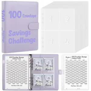 Emergency fund builder, SKYDUE 100 Envelopes Money Saving Challenge Binder, Savings Challenges Book with Cash Envelopes, Budget Binder with Double Side Laminated Tracker, Easy and Fun Way to Save $5050,