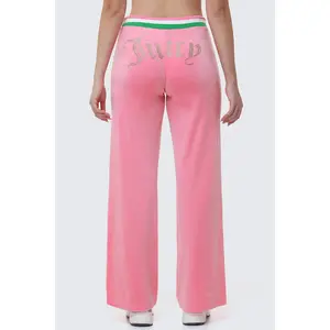 Juicy Couture Heritage Stripe Bling Velour Track Pants