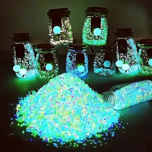 Glow-in-the-Dark Sand and Stones - Plastic luminous decorative stones, suitable for aquariums, gardens, potted plants, succulent terrariums, and DIY nighttime decorations. Garden glow-in-the-dark, luminous decor.