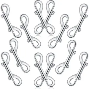 12 Pieces 4.7 Inch Double Ended Bolt Snaps Hook Zinc Alloy Double Trigger Clips Home Pet Accessory for Linking Dog Leash Collar Key Chain Horse Tack Pet Sling Feed Buckets