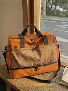 Large Capacity Travel Bag with Shoe Compartment, Expandable Luggage Bag, Fits Suitcase, Dry Wet Separation, Casual Fitness Tote