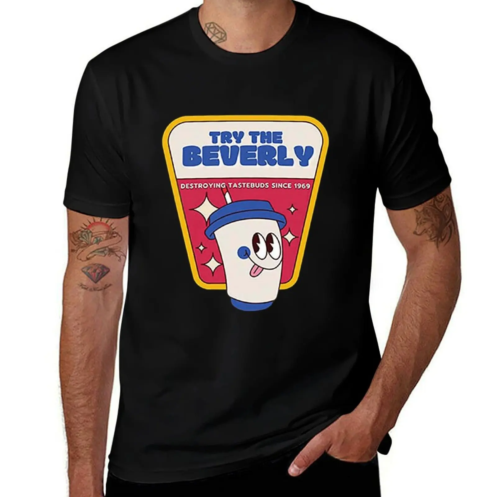 Beverly Beverage Epcot Mens T Shirts Cotton Short Sleeve T-Shirt Crew Neck Tees Casual Shirt