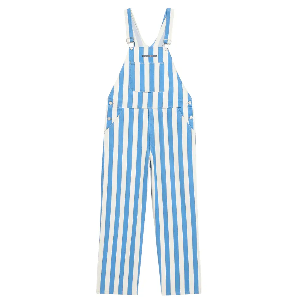 Carolina Blue and White Striped Overalls Game Day Bibs Striped