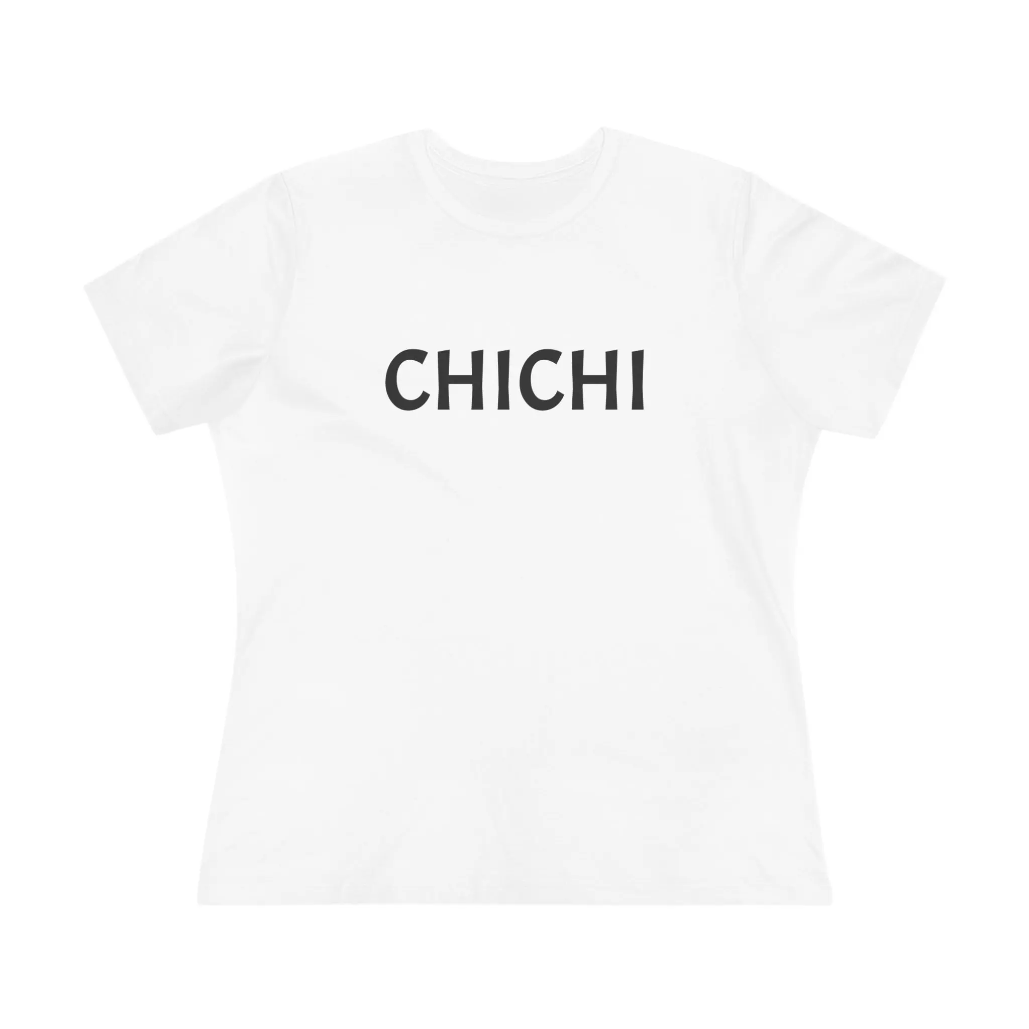 CHICHI text shirt Tee | Minimalist name typography white tee