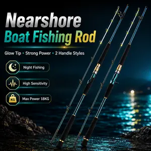 Heavy-Duty 50T Carbon Fiber Saltwater Fishing Rod - 7'6" Lightweight offshore casting pole with Fuji Alconite Guides, Medium-Hard (MH) action, 2pcs Travel Design Fishing Pole, Corrosion-Resistant for Kayak, Surf, Boat, Bottom Fishing