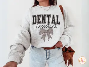 Dental Assistant Sweatshirt Women, Coquette Dental Sweater, DA Gift for RDA Shirt, Dental School Graduation Gift for Dental Assistant Shirt