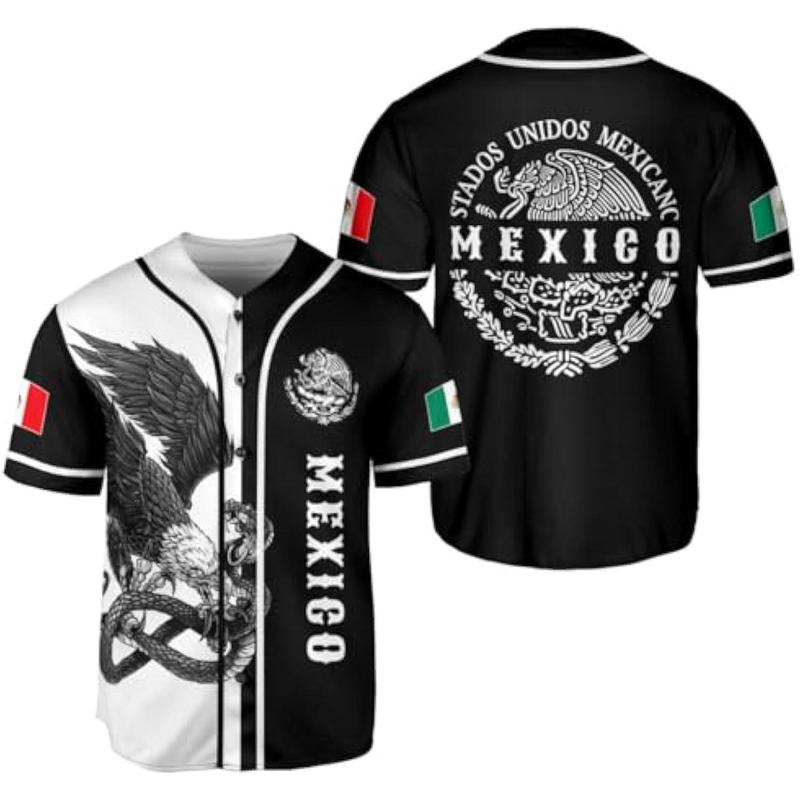 Mexico Baseball Jersey Shirts, Jersey De Mexico Flag Jersey for Men Women, Mexican Eagle Unisex Shirt Sports Gifts