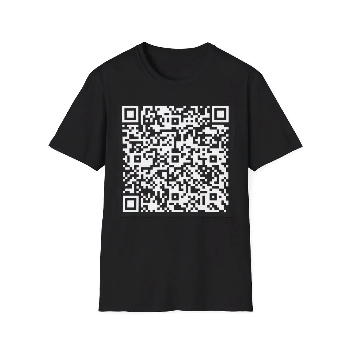 QR Code Prank Shirt - QR Code Scans to GOTCHA Symbol - Tee - T-shirt on Dark Colors
