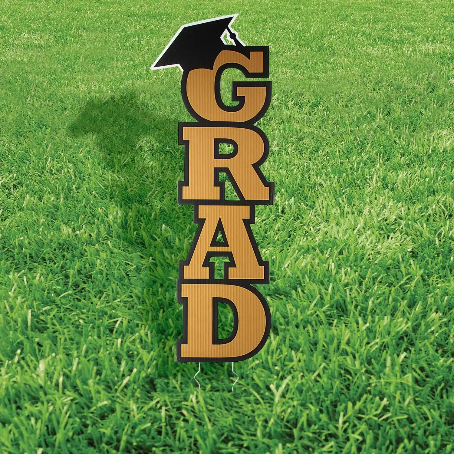 11"x30" Gold Graduation Party Yard Stake, Grad Party Decorations, Home Ornaments, Patio Decor