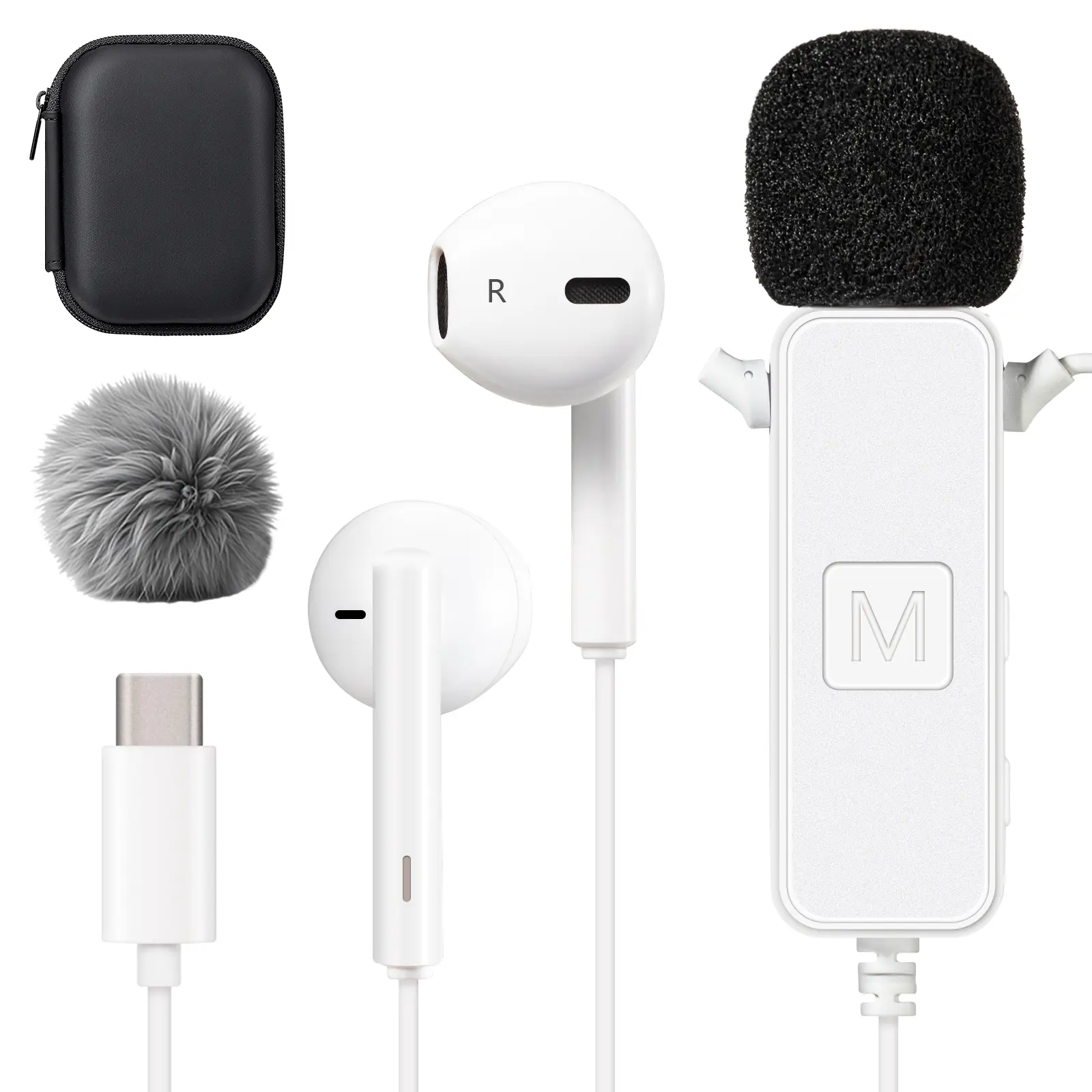 Sound Card Karaoke Headset with Real-Time in-Ear Monitoring & Microphone, 7 Sound Effects Voice Changer, Karaoke Headphones with Lavalier, 2 Modes Live Streaming Sound Card & Wired Earbuds Earphones