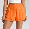 CRZ YOGA Drapey Double Ruffles Athletic Shorts for Women 2.5" - High Waisted Flowy Tennis Workout Running Tiered Skorts