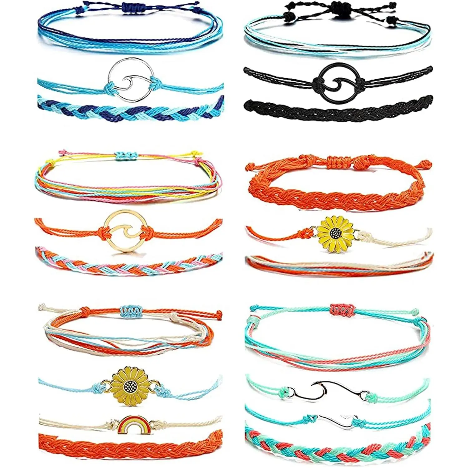 Blue Friendship Bracelet for Women Gifts Trendy Stuff String Bracelets Adjustable Handmade Cute Braided Bracelet Jewelry Stocking Stuffers Christmas Gifts 2024
