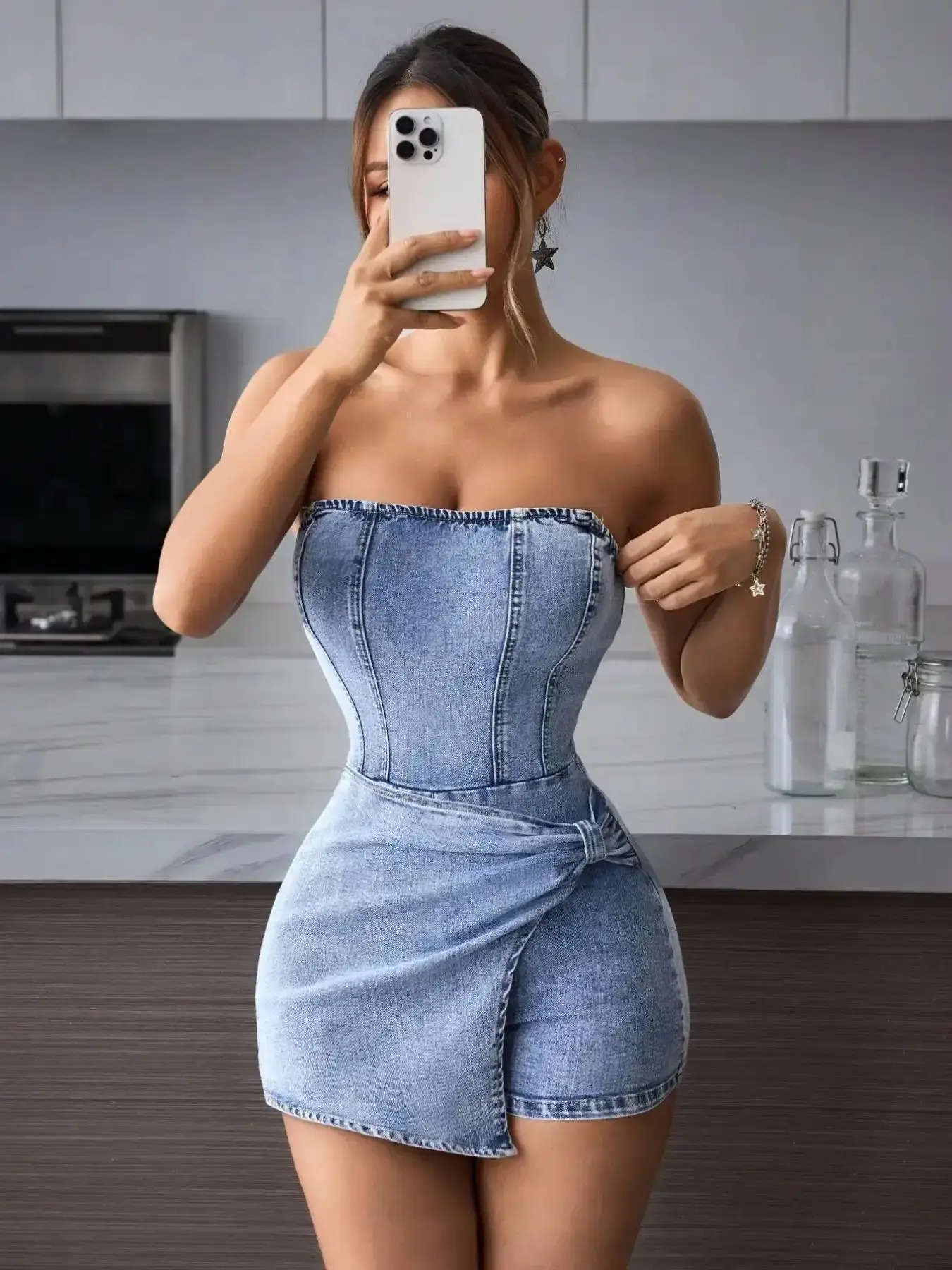 Petite Women's Sleeveless Fitted Slim Short Summer Dress, Solid Color Fashionable Design, Perfect for Casual Wear and Daily, chic wardrobe musthave statement modern silhouette timeless polished