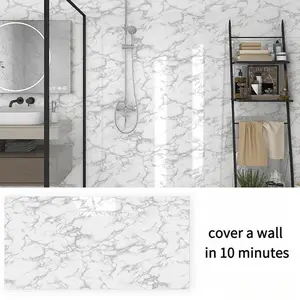 20/40-Pack Matte Marble Pattern Wall Panel Sticker Set - Self-Adhesive Removable PVC Wall Panels, Waterproof Peel & Stick for Kitchen, Bathroom, Living Room, Home, Office, Dorm Decor!