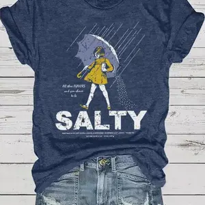 Salty Girl Tee: Women's Vintage Cotton Blend T-Shirt