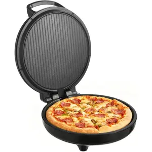 VEVOR Pizza Oven, 12 in Electric Pizza Maker, 1200W Electric Pizzas Cooker with Non - Stick Coating, 180 Open for Dual Side Baking, Heats up to 410 F, Multi - Function Cooking, for Pizzas, BarbecueVEVOR Super Brand Day
