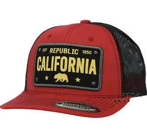 California Hat License Plate Snapback Semi-Curved Bill Baseball Cap