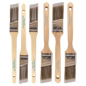 Vermeer Paint Brushes 6-Pack Angle Brushes in Assorted Sizes for All Latex and Oil Paints & Stains - Home Improvement - Interior & Exterior Use