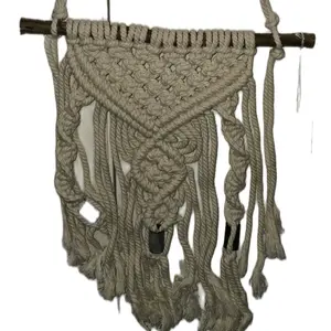 White Macrame Wall Hanging Tapestry