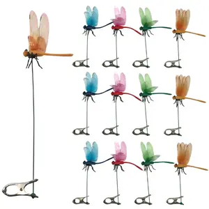 12Pcs 3D Simulation Dragonfly Ornaments, Waterproof UV-Resistant Outdoor Decor for Garden & Patio, Lifelike Garden Decor