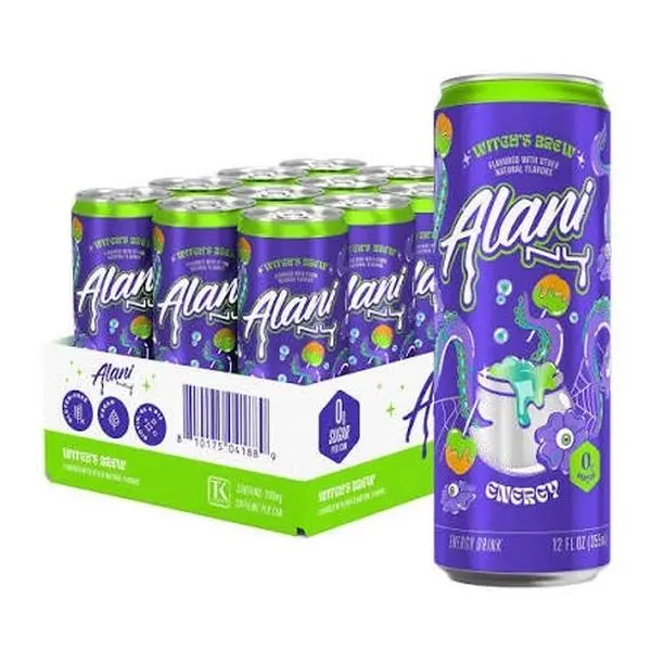 **IT’S BACK** Alani Nu Energy Drink WITCHES BREW 12 Pack 12oz Cans Zero Sugar 200mg Caffeine Boosting Beverage