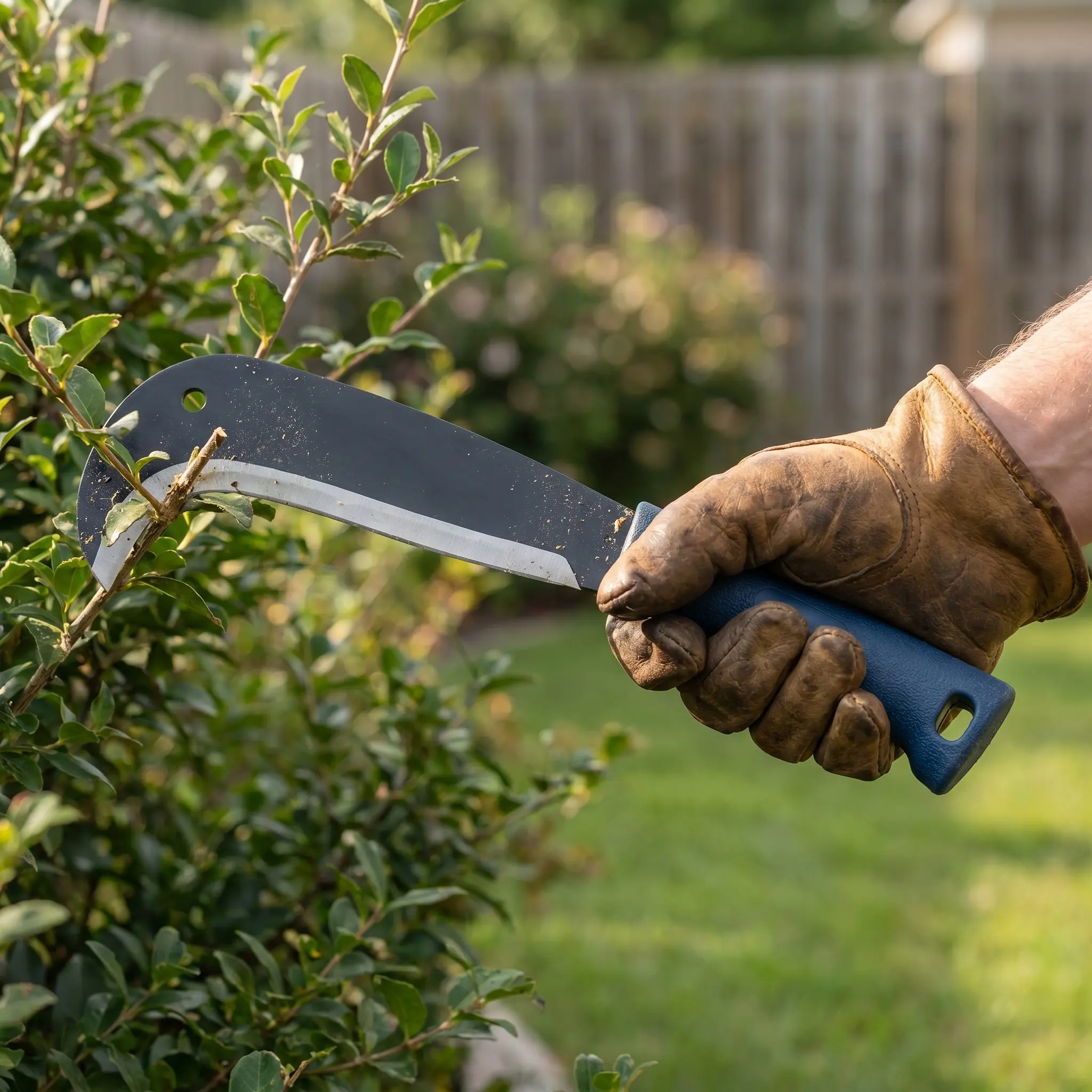 Ergonomic Steel Blade Pruning Knife Garden Sickle with Non-Slip Handle, Curved Blade for Weeding, Pruning, Yard Work, Steel Blade Pruning Knives
