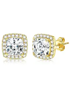 Best-selling in Europe and America, 316L stainless steel super shiny full diamond zirconia earrings for men and women, DIY high-end exquisite earrings