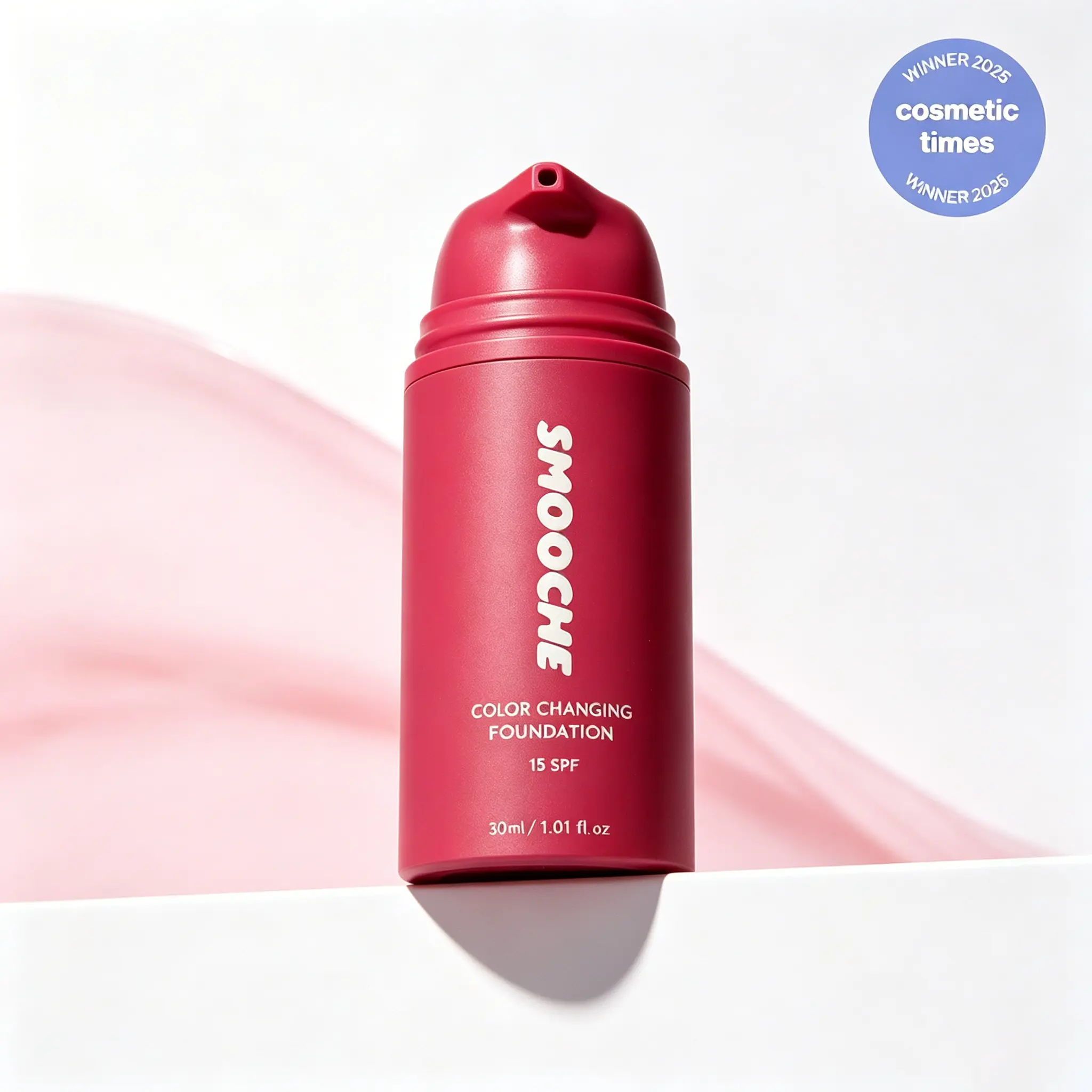 Smooche Color-Adaptive Foundation | SPF 15 Protection, 24HR Long-Lasting, Vegan Cruelty-Free