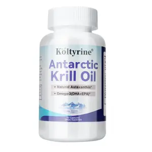 Koltyrine Antarctic Krill Oil Supplement with EPA & DHA Omega 3, Phospholipids & Astaxanthin from Antarctic Krill - Highest Concentration of Krill Oil for Men & Women - 1000mg, 120 Capsules