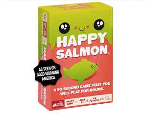 Exploding Kittens Happy Salmon 3-8 Players - Ages 6+ - 90 Second Rounds - Easy to Learn Quick Matching Card Game - Party Game, Family Game Night, Kid and Adult Card Game
