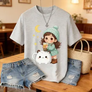 Women Kawaii Boba Tea Graphic T Shirt Y2K Cute Bubble Tea Chibi Print Short Sleeve Elastic Top Oversized Streetwear Retro Casual Beach Tee Anniversary Gift for Her