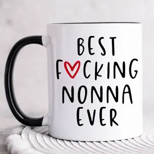 Funny Nonna Gift, B*St Nonna Ever Coffee Mug, Nonna Tea Cup, Gift For Grandma From Grandson Granddaughter, Grandmother Christmas Gifts, 11 15oz Washable Ceramic Cup