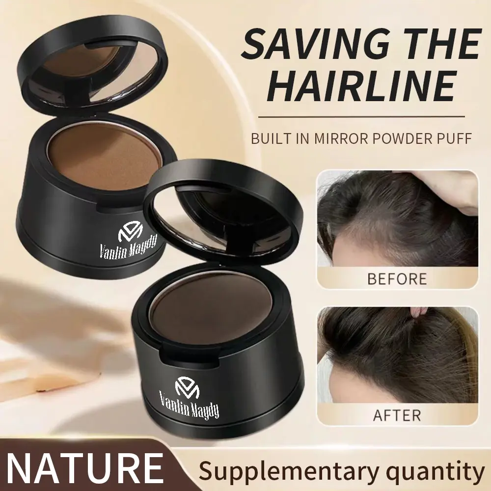 Dark Brown Alcohol-Free Hairline Powder - Haircare Root Touch Up, Gray Coverage, Waterproof Bald Spot Concealer for Women, Long-Lasting Natural Look