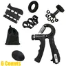 6-Piece Grip Strengthener Set with Adjustable Countable Grip Strengthener, Forearm Trainer, Hand Exercise Ball, Silicone Finger Rings, and Multifunctional Forearm & Finger Trainer - Perfect for Home Exercise, Strength Training Equipment