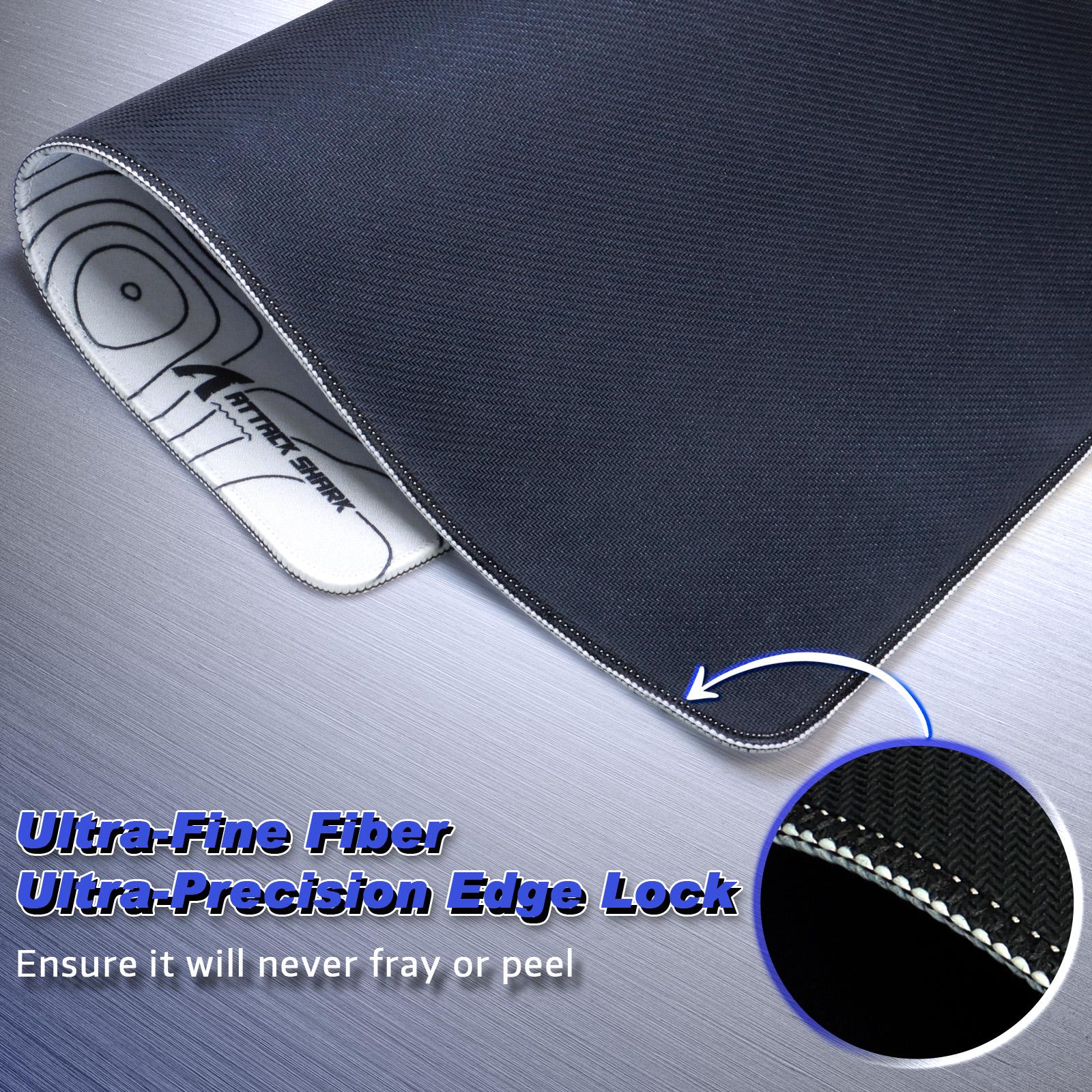 ATTACK SHARK CM02SE Gaming Mouse Pad, Non-Woven Texture Surface, Anti-Slip Rubber Base, Anti-Fraying Stitching Portable Mouse Mat for Mac/PC/Laptop Office&Gaming Accessories 410 * 310 * 4mm White