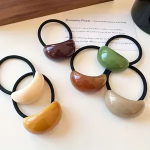 New 6pcs Mixed Color Set French Simple Elegant High Elastic Hair Rope Hair Accessories Women's Ponytail Bun Round Bun Head Rope Rubber Band Headwear