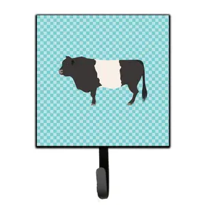 Carolines Treasures  Belted Galloway Cow Blue Check Leash or Key Holder