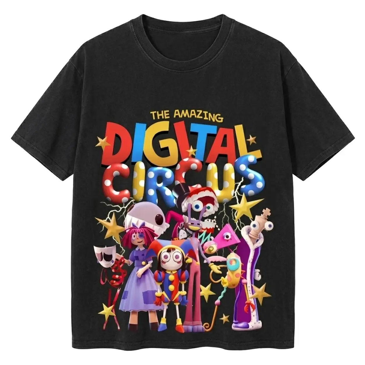 Retro Circus Cartoon Graphic T-shirt, Whimsical Aesthetic Shirt, Digital Carnival Sweatshirt