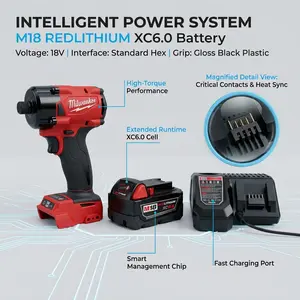 Milwaukee 2855-20 Cordless Impact Wrench - 1/2 in Drive with Friction Ring, 4-Mode Speed Control, Compact Lithium Ion Tool for Auto Repair, Assemblers, Fast and Accurate Bolt Work, Gearheads
