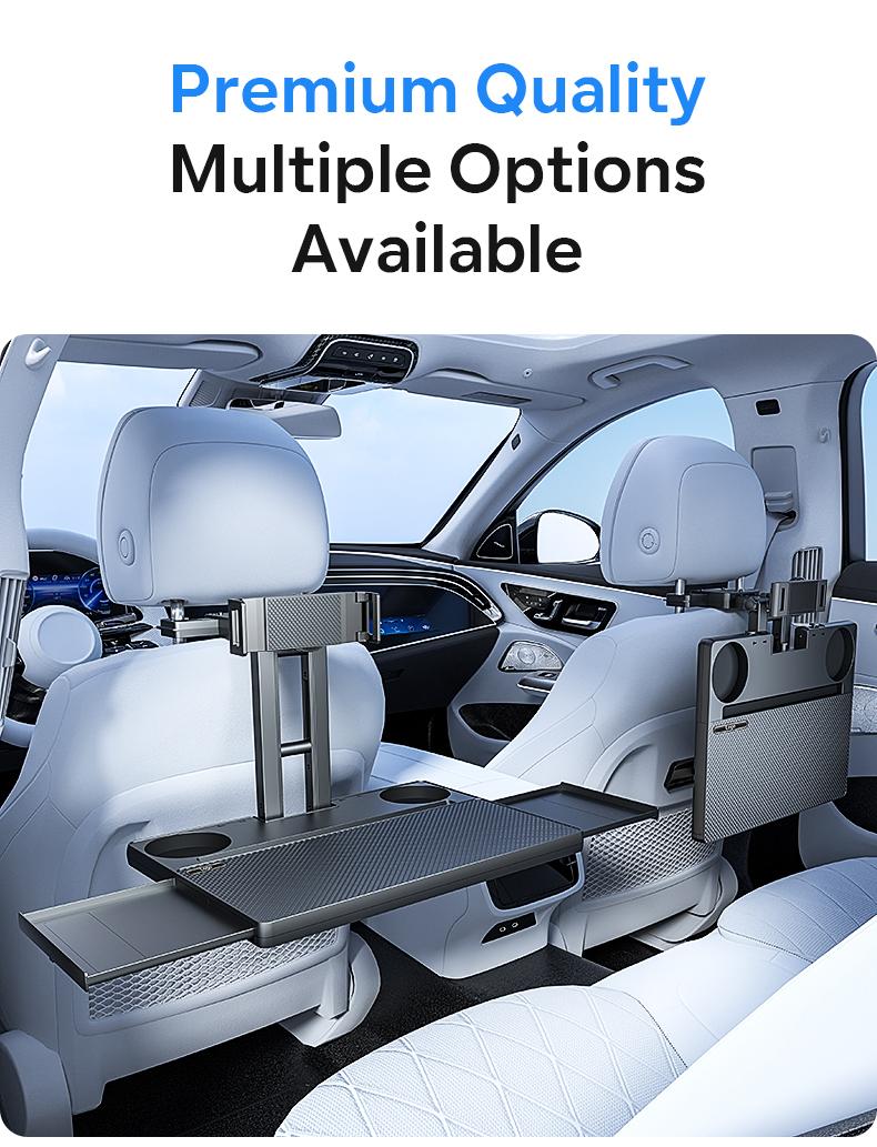 Multi-Use Car Back Seat Tray Bracket, Extendable Adjustable, Foldable Easy Install 10kg Sturdy Support, Space-Saving Mobile Office for Remote Workers, Fits Cup Phone Laptop, for Students Travelers