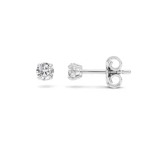 0.50 Carat Lab Grown Diamond Stud Earrings – F/VS Round Brilliant in White Gold Over Sterling Silver | Classic Everyday Sparkle