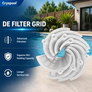 Cryspool 48 Sq.Ft DE Grid, Pool Filter Cartridge, 1 Set, Compatible with  FS-2004, DEL/DEV 48, DE4820, FNS Plus 48, 59002300,, PFS2448, FC-9540, 7 Full + 1 Partial, PG-1904