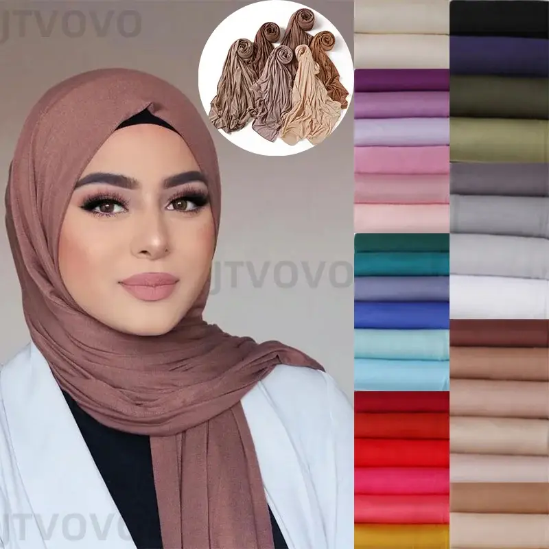 80*180cm Big Size Modal Rayon Cotton Jersey Hijab Scarf Ramadan Long Muslim Shaw...