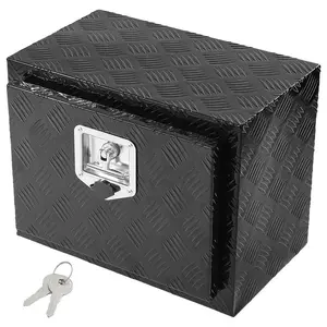 VEVOR Underbody Truck Box, 18x 12x 14 Pickup Storage Box, Heavy Duty Aluminum Diamond Plate Tool Box with Lock and Keys, Waterproof Trailer Storage Box with T-Handle Latch for Truck, Van, Trailer