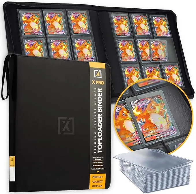 Toploader Binder | Holds 252 Toploaders | 20 Toploaders INCLUDED Toploader Binder | Holds 252 Toploaders | 20 Toploaders INCLUDED