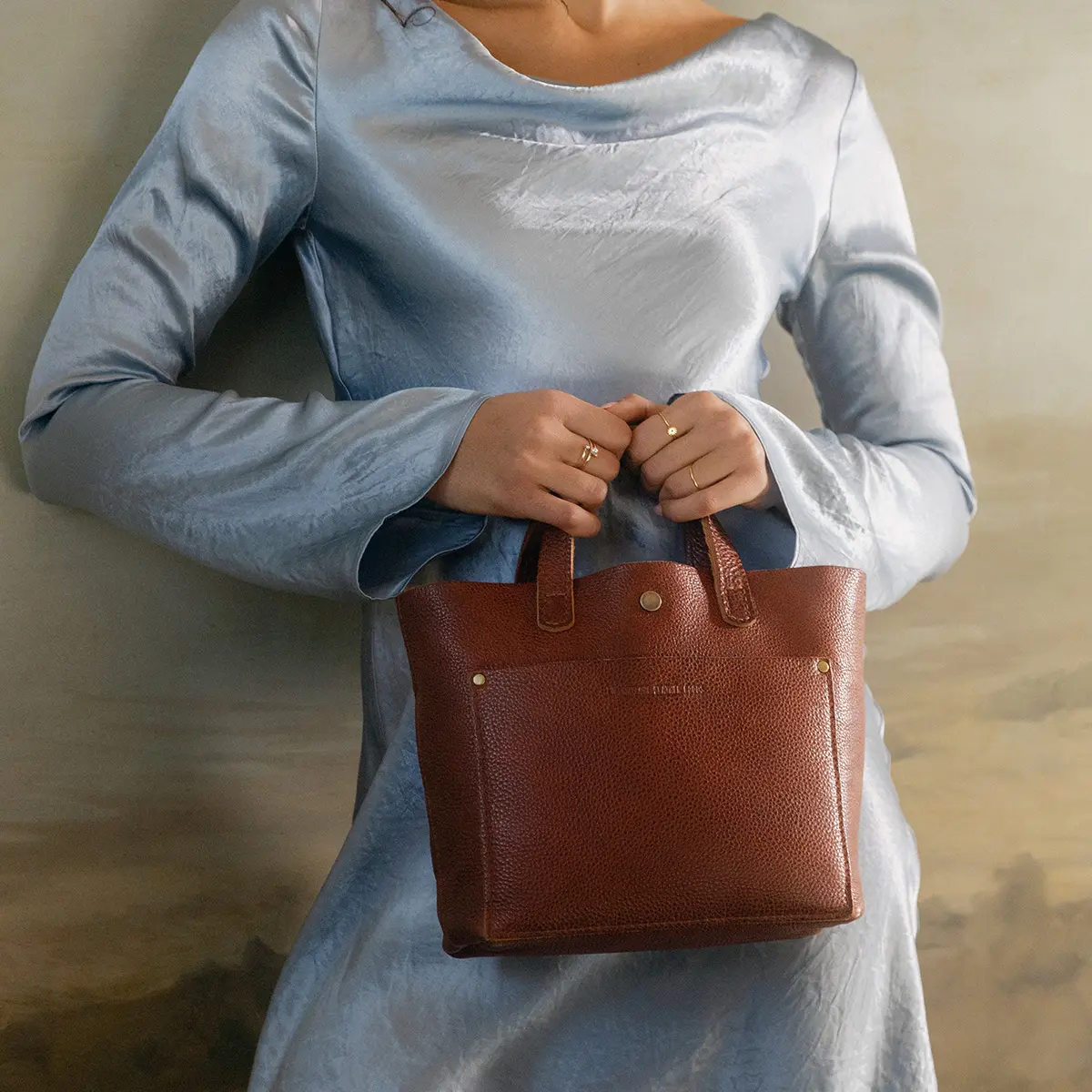 Portland Leather Mini Crossbody Tote Bag - Real Leather Mini Purse & Top Handle Bag for Women