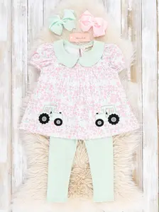 Tractor in the Meadow Embroidered Outfit