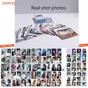 60 Cards + 32 Stickers I-L-L-I-T Postcards Photo Card Set, High-Quality Lomo Cards, Korean Trend Collection Greeting Cards, Hobby Card