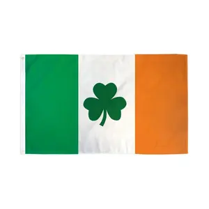 Ireland Clover Print Flag, 3x5ft Poly Banner, Home & Party Decorations Banner, Wall Hanging Backdrop