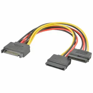 SATA Power 15-pin Y-Splitter Cable Adapter Male to Female for SSD HDD Hard Drive